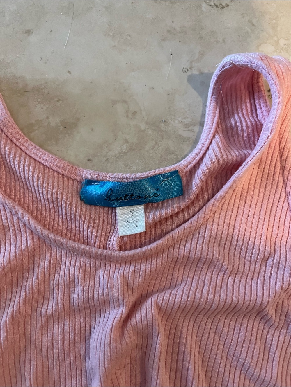 buttons Ribbed Pink Swing Tank - Picture 2 of 4